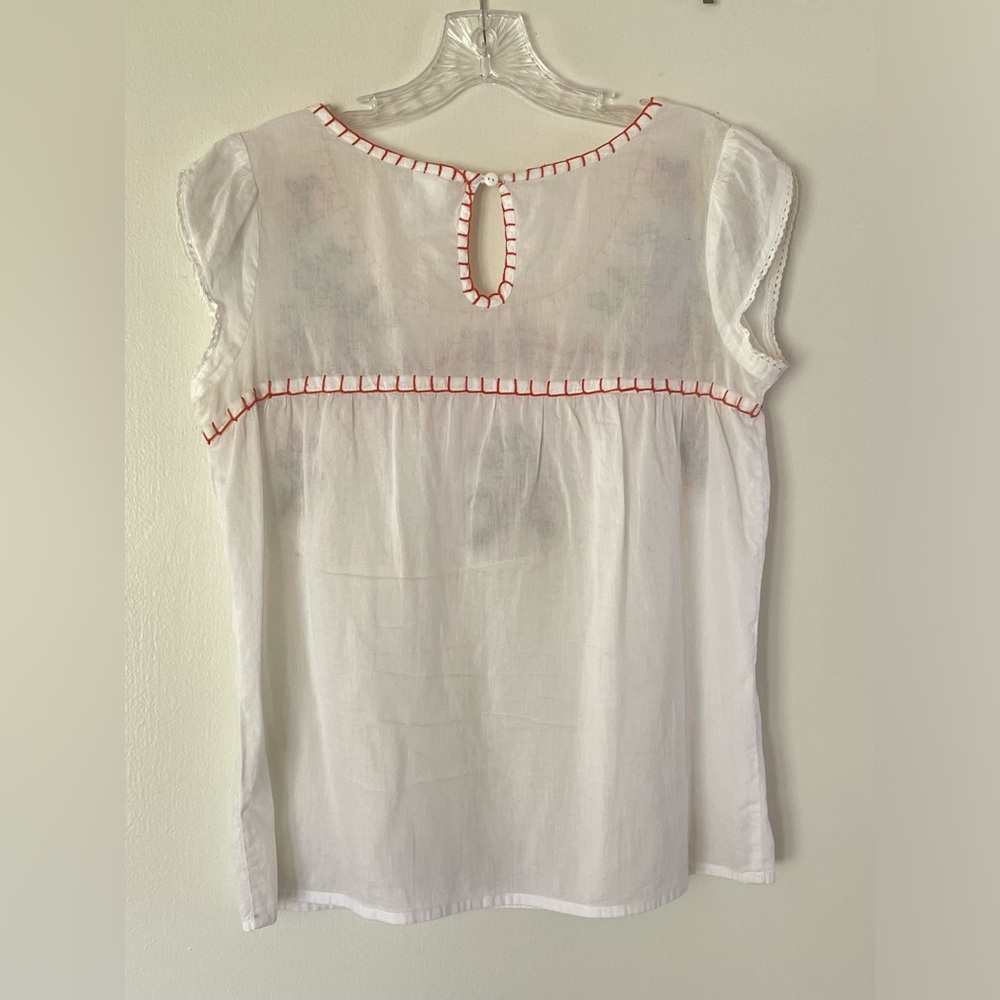 Bila White Top with Multicolor Embroidered Bodice - Picture 2 of 9